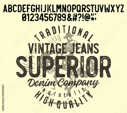 Craft retro vintage typeface design. Youth fashion type.