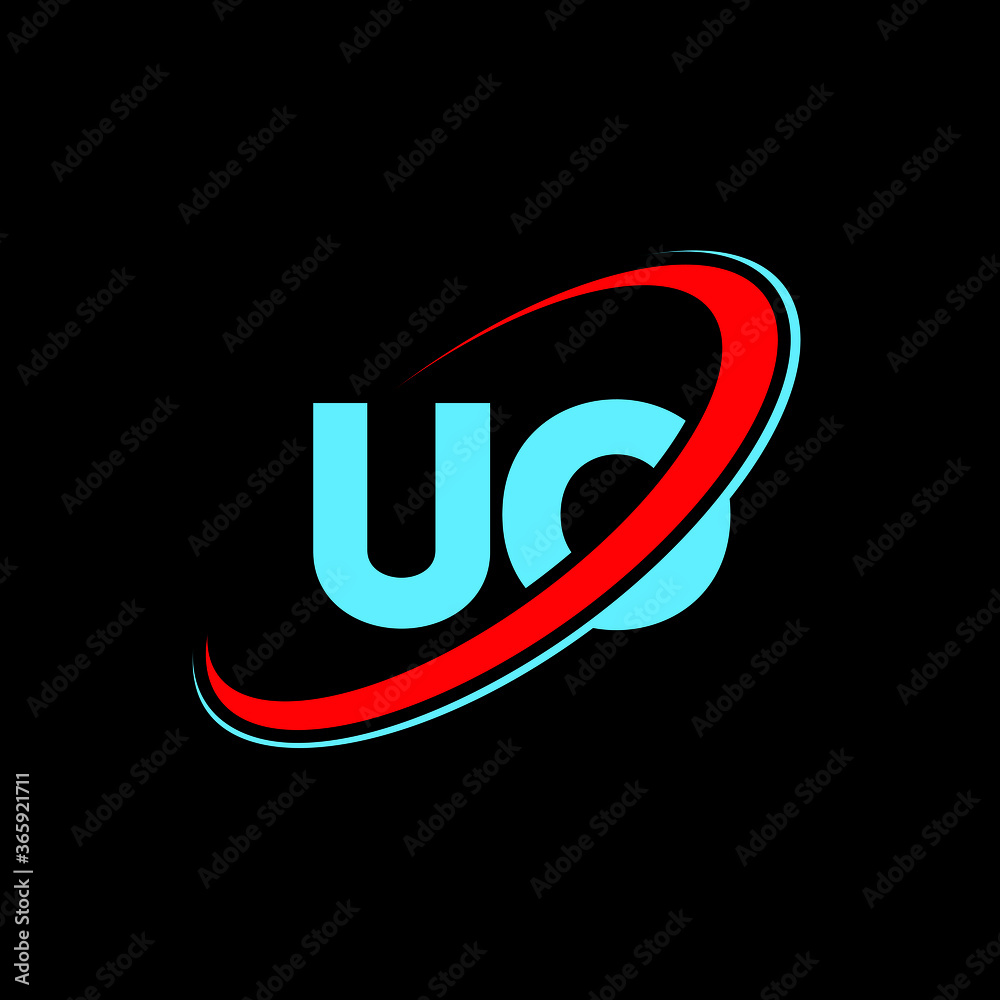 UO U O Letter Logo Design Initial Letter UO Linked Circle Uppercase 