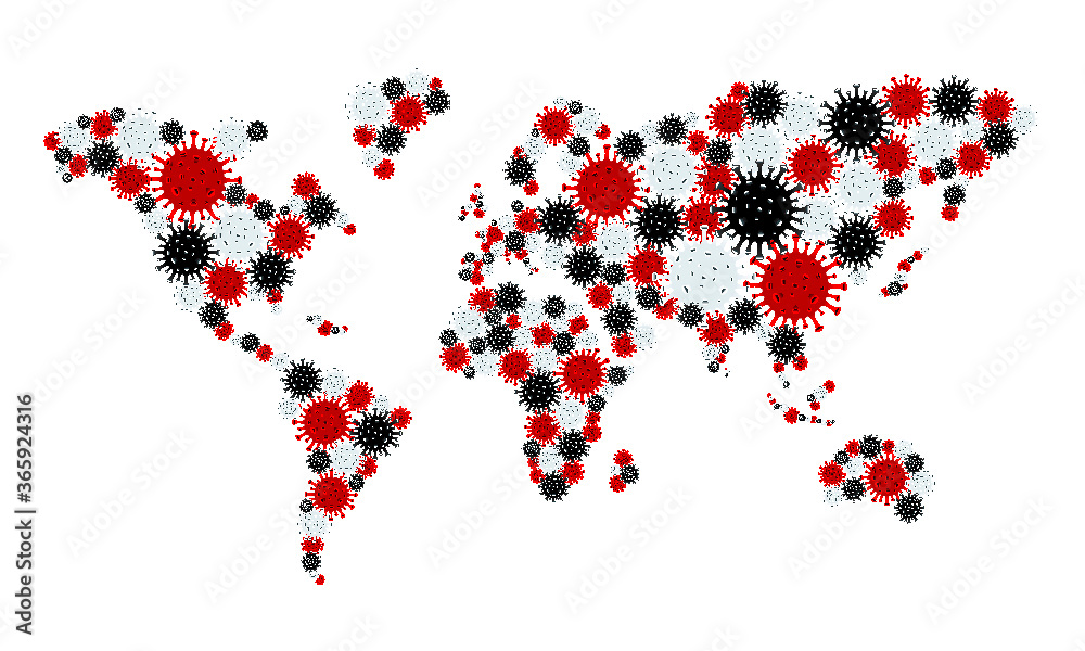 New Coronavirus Covid-19 world map concept design vector illustration ...