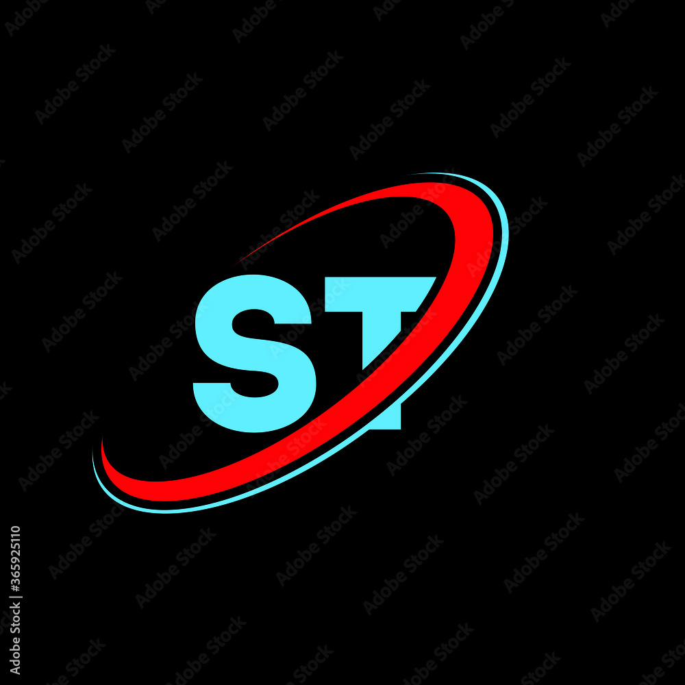 ST S T Letter Logo Design Initial Letter ST Linked Circle Uppercase st-s-t-letter-logo-design-initial-letter-st-linked-circle-uppercase