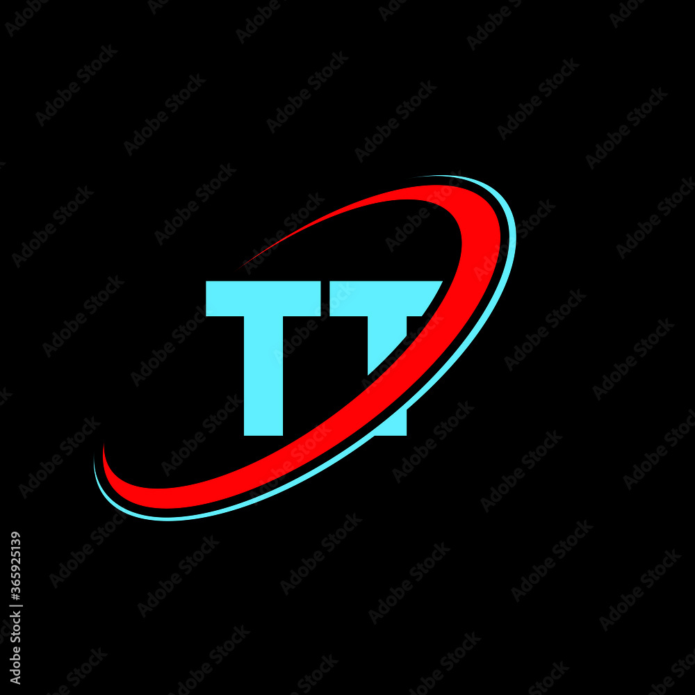 TT T T letter logo design. Initial letter TT linked circle uppercase ...