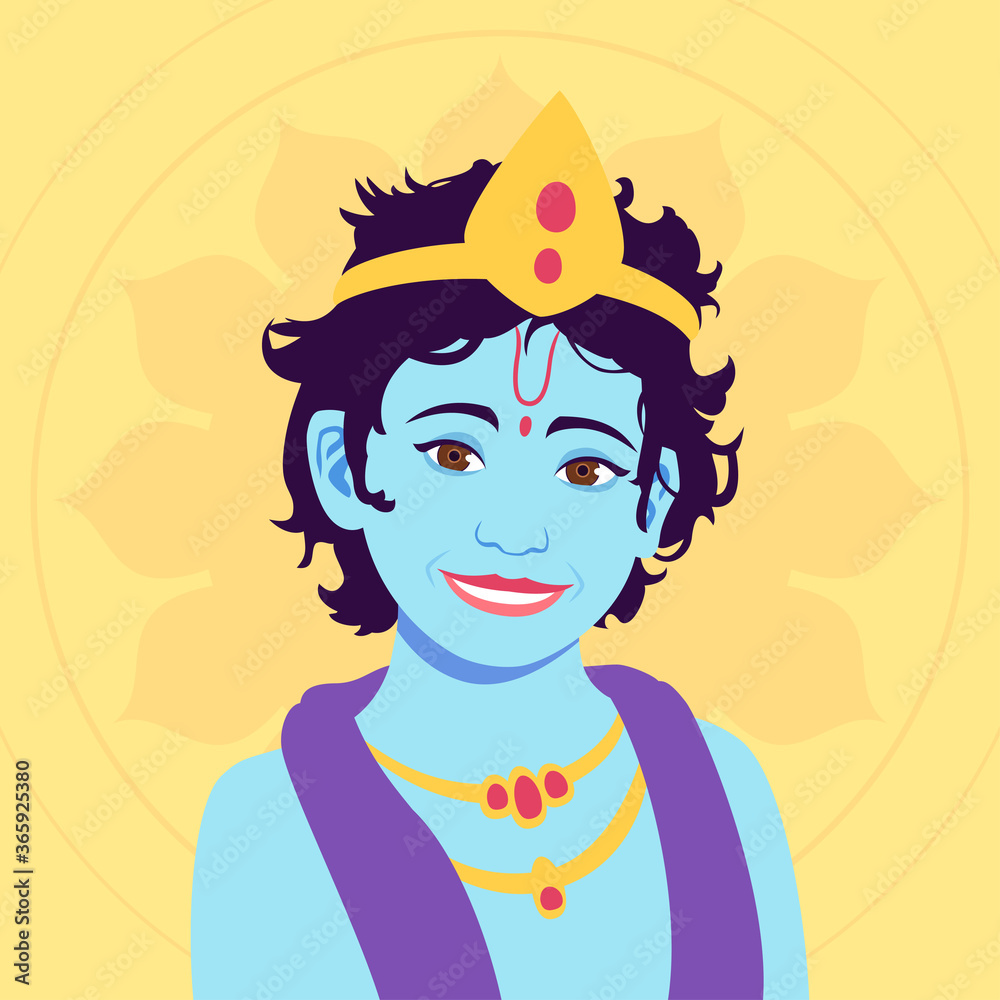 Portrait of little Krishna. Happy krishna janmashtami. Portrait of little Krishna. Happy krishna janmashtami.