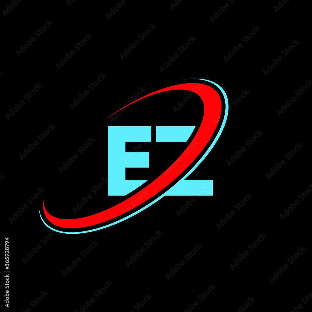 EZ E Z letter logo design Initial letter EZ linked circle uppercase