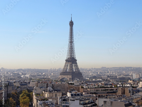 View of the Eiffel Tower in Paris, from to top of Champs-Élysées. © Eliane