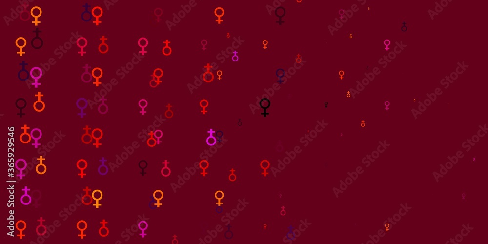 Light Pink, Yellow vector backdrop with woman's power symbols. Light Pink, Yellow vector backdrop with woman's power symbols.