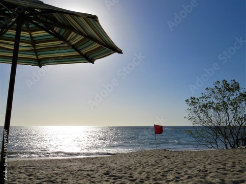 beach umbrella and ocean