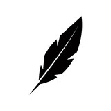 Feather icon vector logo template illustration