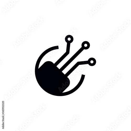 Fiber optic icon vector logo design template