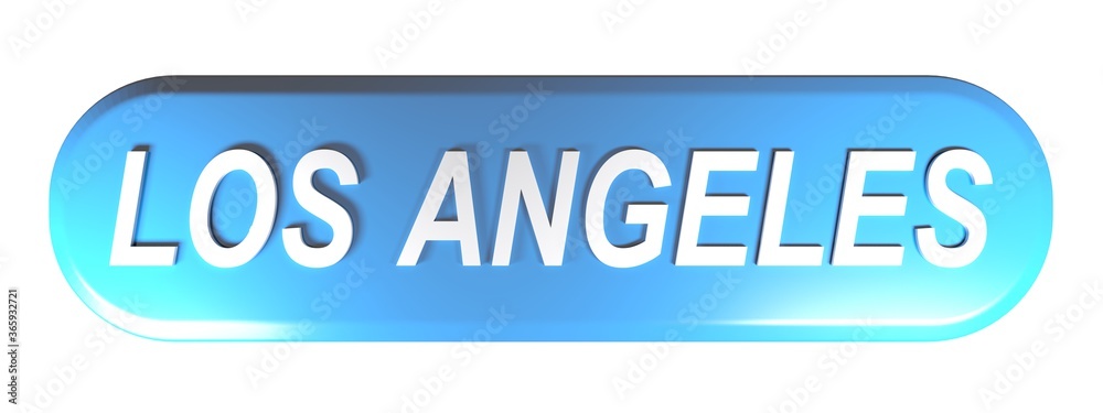 LOS ANGELES blue rounded rectangle push button - 3D rendering illustration LOS ANGELES blue rounded rectangle push button - 3D rendering illustration