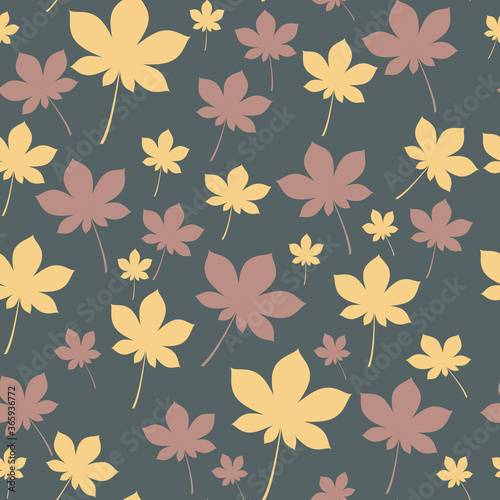 Seamless pattern with chestnut leaves