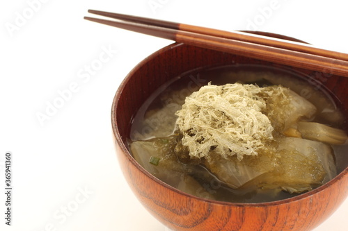 Japanese food, Kombo and radish miso soup photo