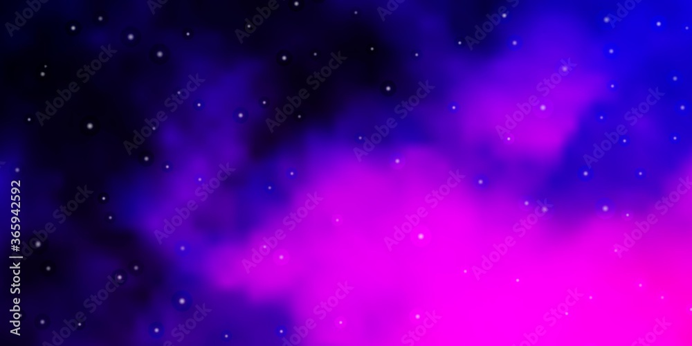 Dark Purple vector background with colorful stars. Blur decorative design in simple style with stars. Best design for your ad, poster, banner.