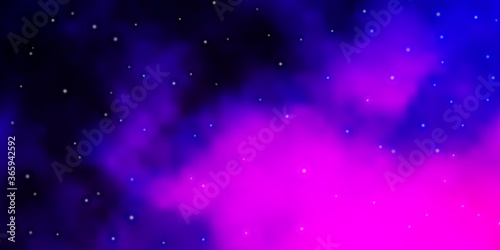 Dark Purple vector background with colorful stars. Blur decorative design in simple style with stars. Best design for your ad, poster, banner.