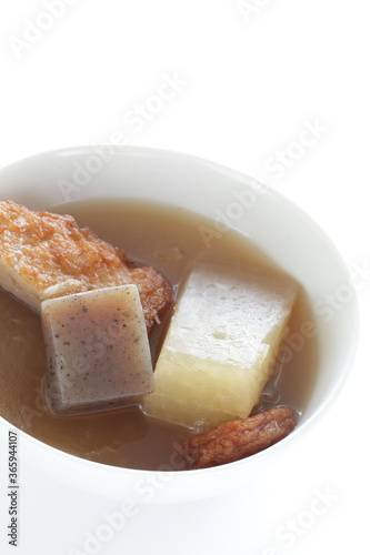 Japanese food, winter food oden simmered radish and fish cake