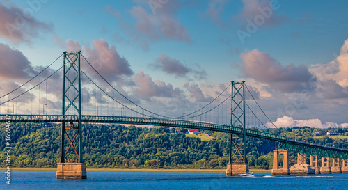 The Orleans Island Bridge Over the Saint Lawrence River near Quebec City, Quebec, Canada