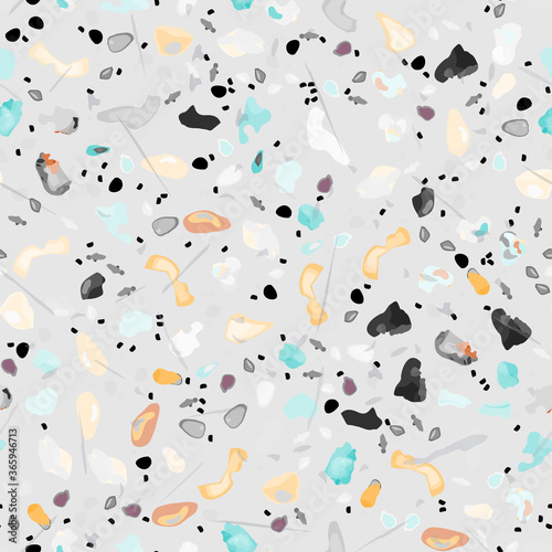 Terrazzo Texture Vector. Flooring Seamless Pattern