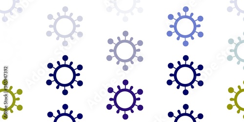 Light Multicolor vector backdrop with virus symbols.