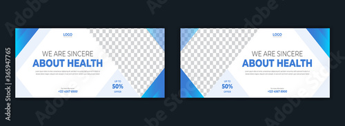 Medical hospital healthcare center social media post facebook cover page timeline online web ad banner template design
