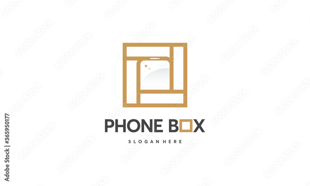 Phone Box Line Logo designs