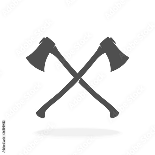 Crossed Axes Black Sign Icon Vector Illustration