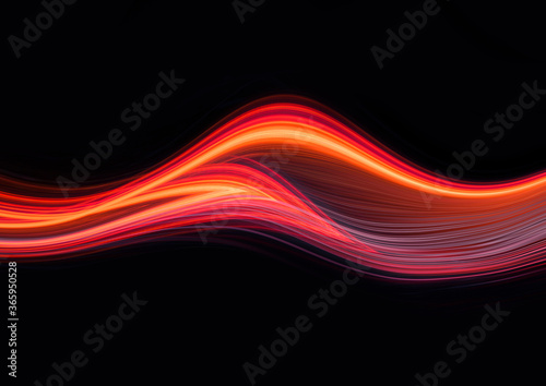 Dark neon modern background with rays and liquid, flowing reds, fire lines. Light lines, bright accent background. Acrylic liquid. 3d illustration