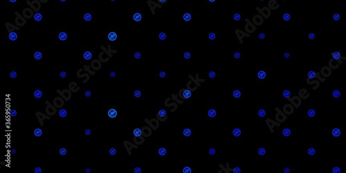 Dark BLUE vector texture with disease symbols.