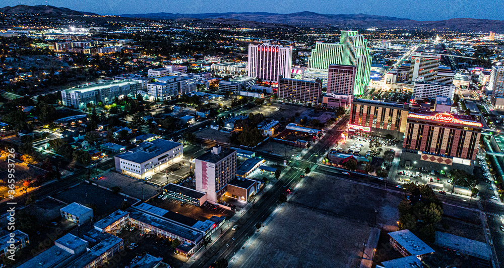 Aerial/Drone photos of Downtown Reno Nevada