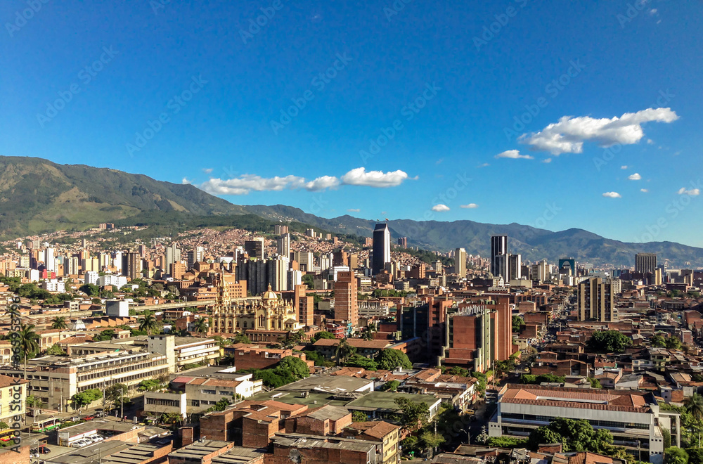 Cityscape Medellin Colombia in a sunny day