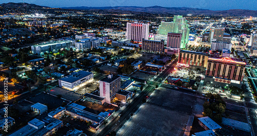 Aerial/Drone photos of Downtown Reno Nevada photo