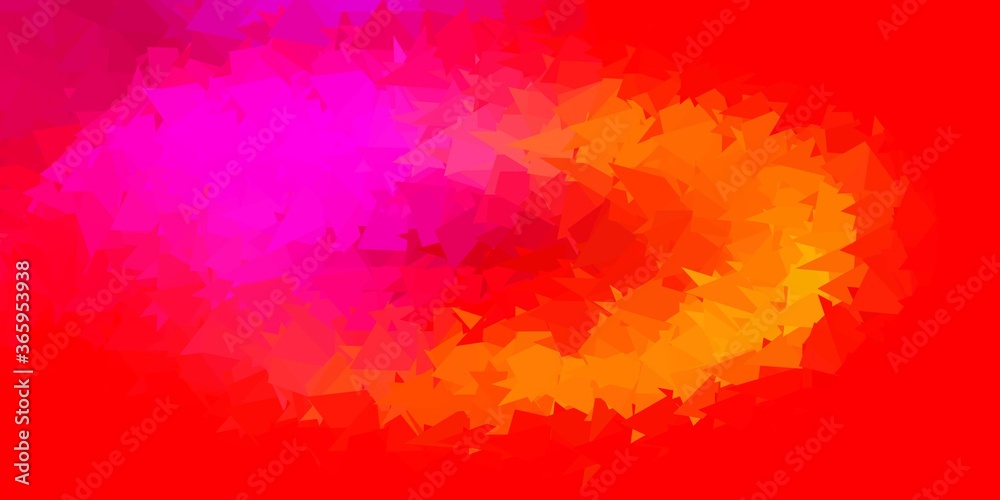 Light pink, yellow vector triangle mosaic design.