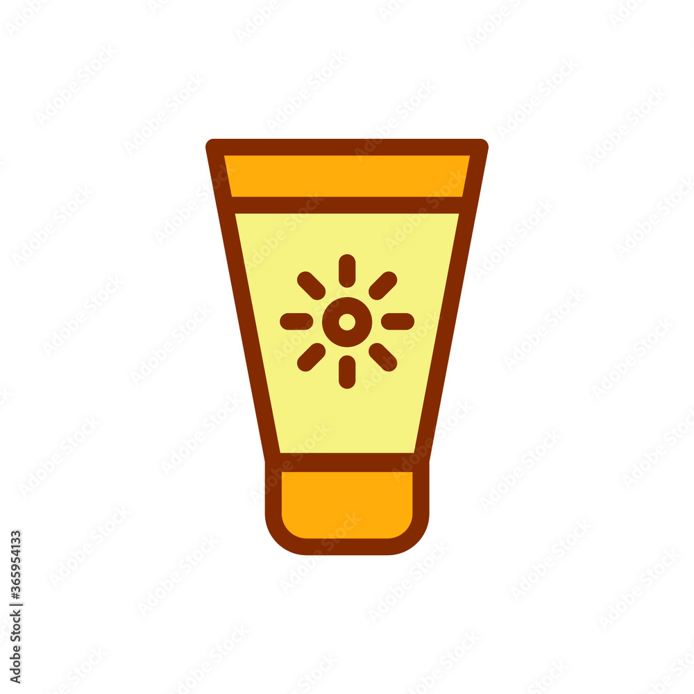 sun block icon vector illustration filled outline style. summer icon set.