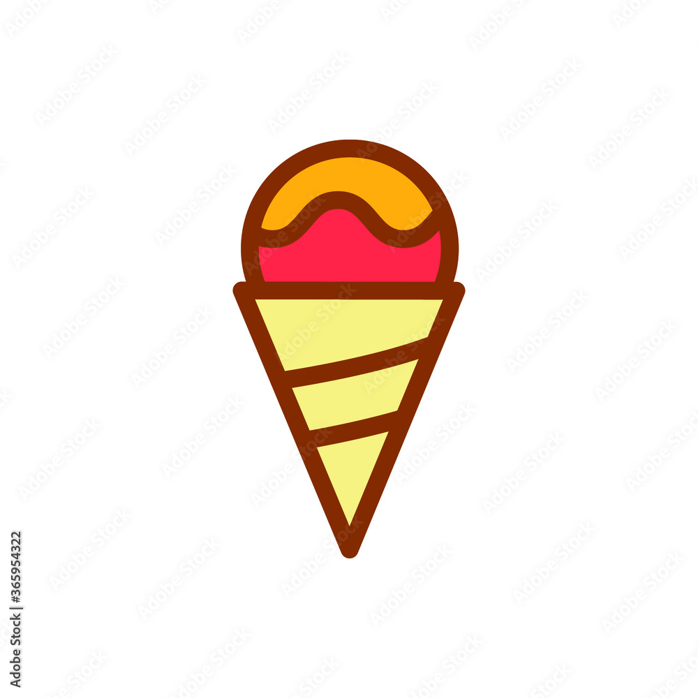 ice cream icon vector illustration filled outline style. summer icon set.