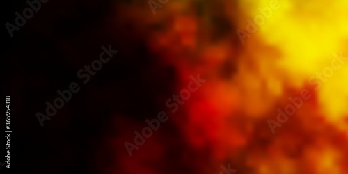 Dark Red, Yellow vector texture with cloudy sky. Illustration in abstract style with gradient clouds. Pattern for your commercials.