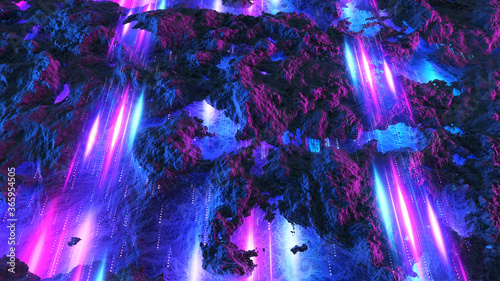 Sci-fi cosmic landscape wit...