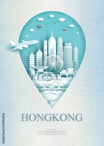 Travel Hong Kong architecture monument pin of Asia.