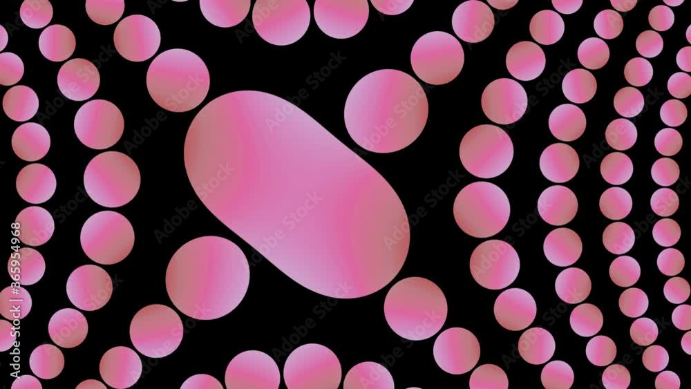 Pink 3D round entanglement animation evoking atoms. Quantum physics, infinitely small, virus, coronavirus. virus outbreak