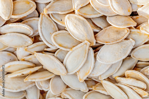 Close-up of delicious and healthy pumpkin seeds