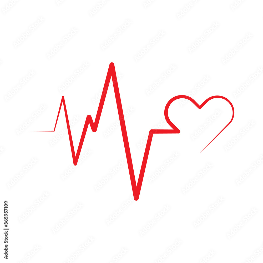 Red heartbeat icon design isolated on white background