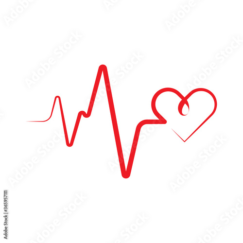Red heartbeat icon design isolated on white background