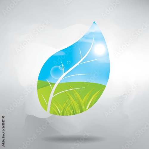 double exposure of leaf and nature
