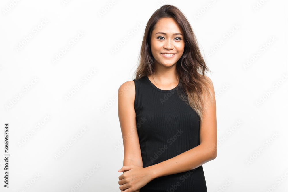 Happy young beautiful Asian woman with brown hair Happy young beautiful Asian woman with brown hair