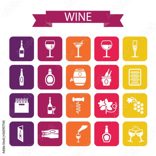set of wine icons