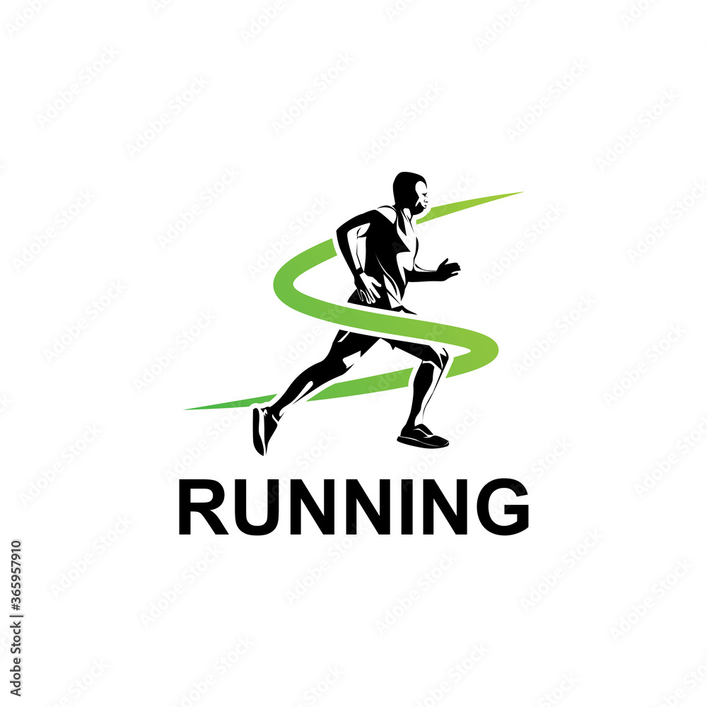 Running Logo Template Design Vector