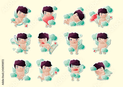 set of cute cupids