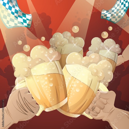 oktoberfest background with beer