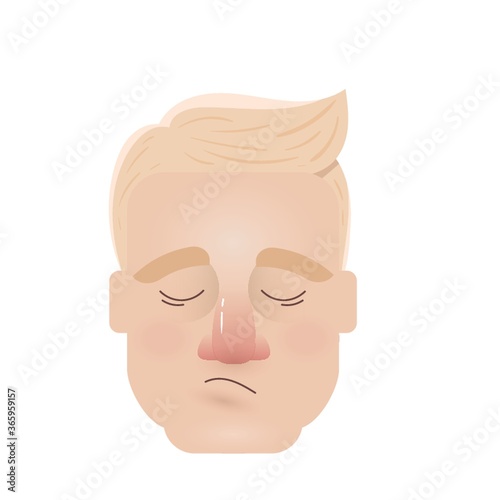 man with discontent face