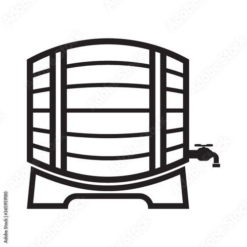 wooden barrel with faucet