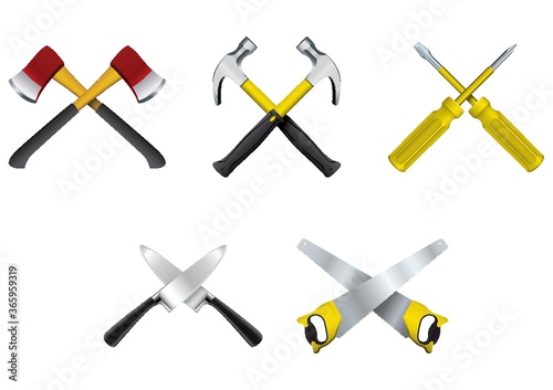 set of crossed equipment