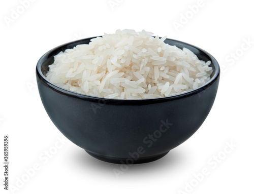 Obraz na płótnie rice in a bowl on white background w salonie