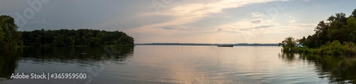 Panoramic image of the Mallows Bay, on the Maryland side of Potomac River. This place is home to over a hundred shipwrecks (ghost fleet) including the one seen in the background.  © Grandbrothers